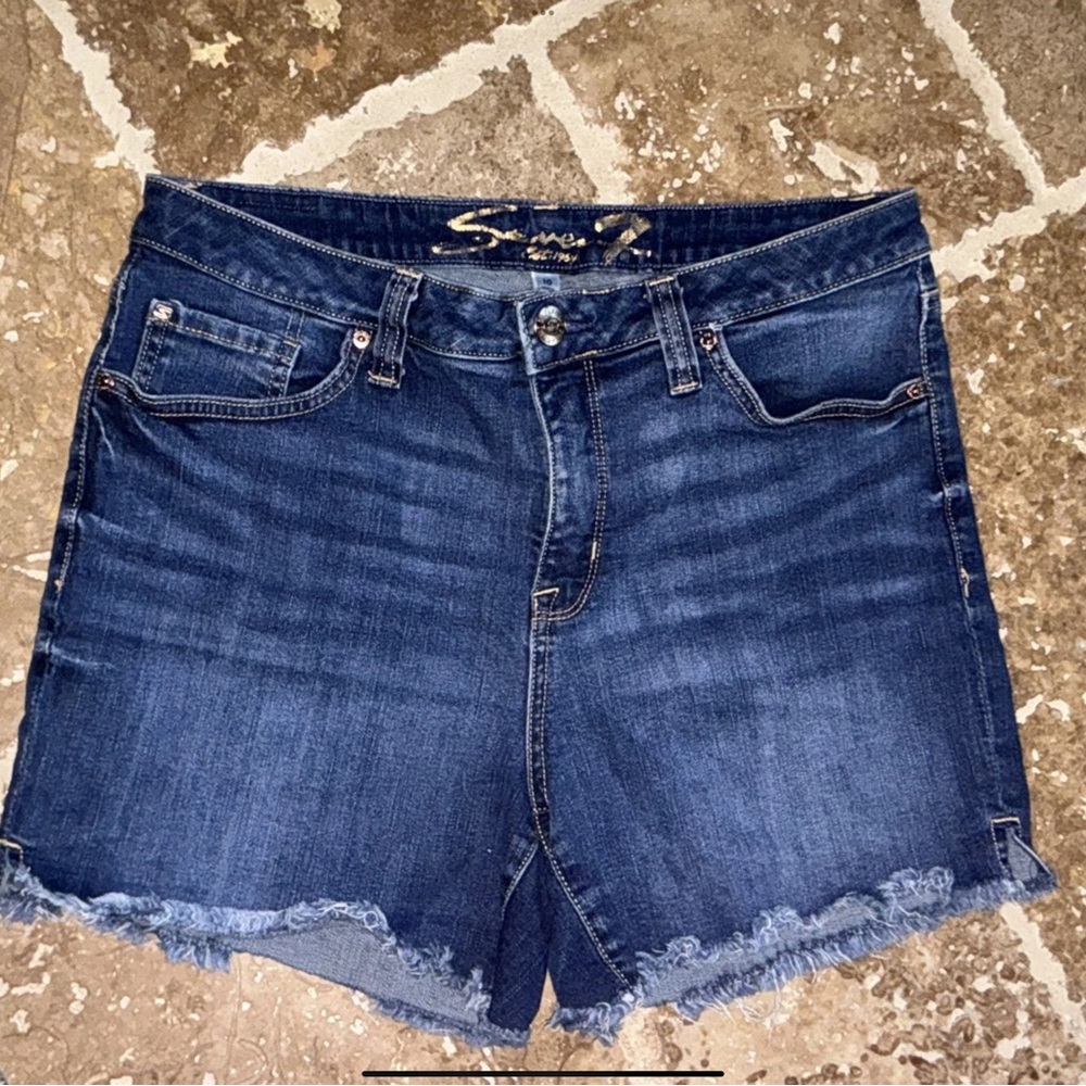 Seven7 Indigo Denim Jean Shorts women’s size 10 - Picture 4 of 9